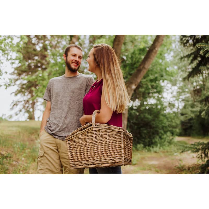 Picnic Time Piccadilly Picnic Basket, (Natural Canvas)