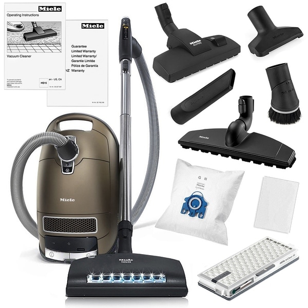 Miele Complete C3 Brilliant Canister HEPA Vacuum Cleaner + SEB-236 Powerhead + XL Parquet Floor Brush + Combination Floor Brush