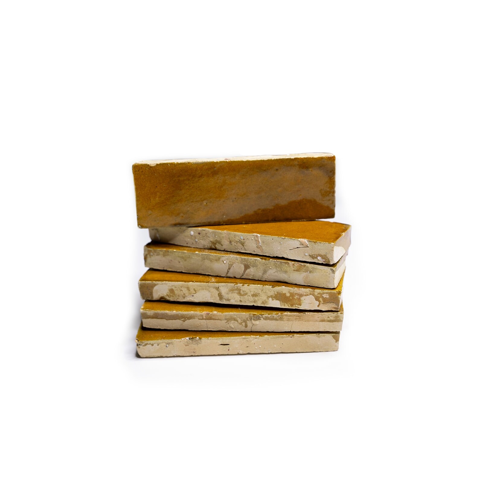 Moroccan Handmade in 2''x6'' Solid Color Zellige Tile Caramel