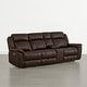 preview thumbnail 58 of 82, Spruce & Spring Genuine Leather Power Reclining Sofa with Optional Console & Flip-Down Table 3PC+Console - Dark Brown
