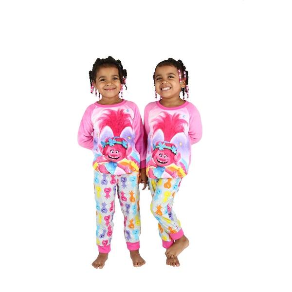 Shop Dreamworks Girl S Plush Trolls Pajama Set Overstock 23563253