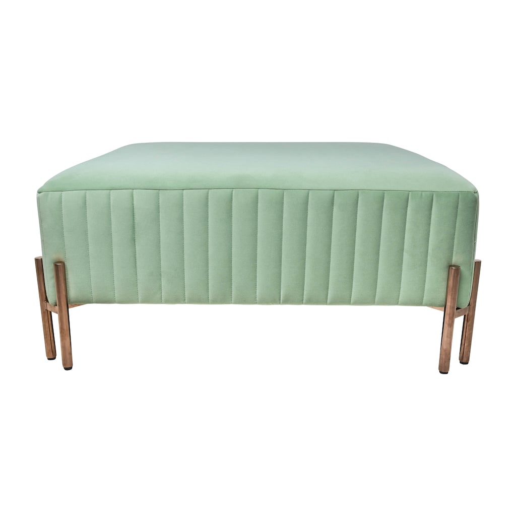 Sagebrook Home Modern Square Glam Upholstered Ottoman 18"H