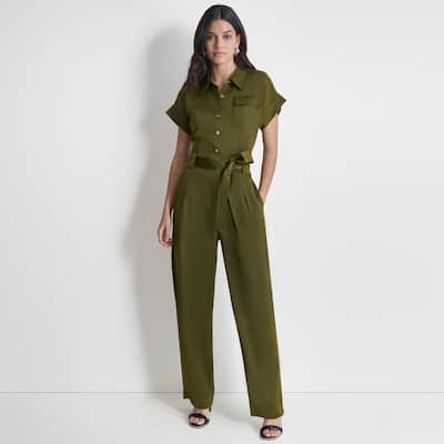 DKNY Utility Glazed Jumpsuit