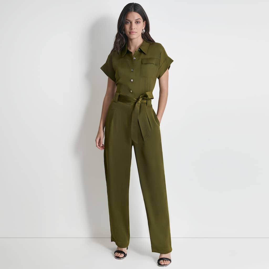 DKNY Utility Glazed Jumpsuit