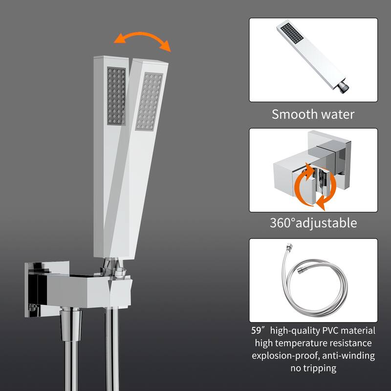 GIVINGTREE 12 inch Tub and Shower Faucet with Rough-In Valve - 12 inch