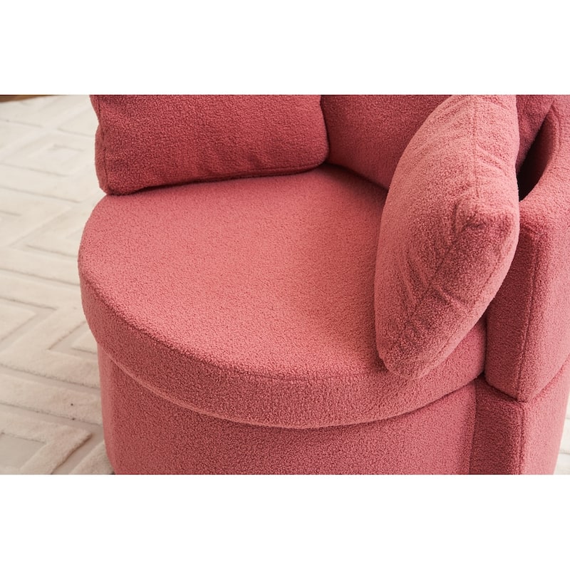 Teddy Fabric Swivel And Storage Chair