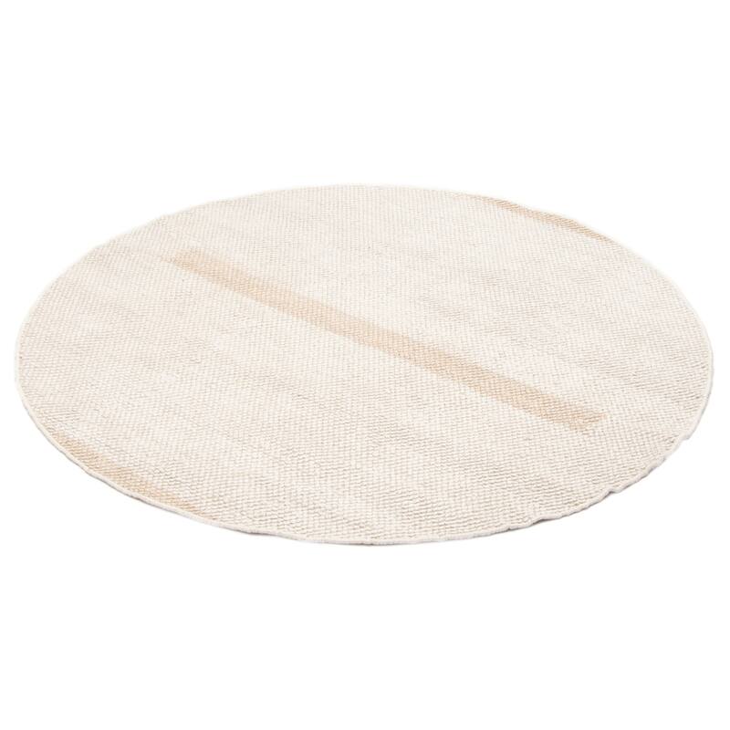 ECARPETGALLERY Braid weave Sienna Cream Wool Rug - 5'10 x 5'10