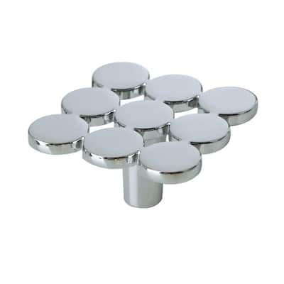 Utopia Alley Tempo Square Cabinet Ring Pull Knob - Vintage Cabinet Hardware with Hand Finished Polished Chrome, Pull Knobs 1.9"