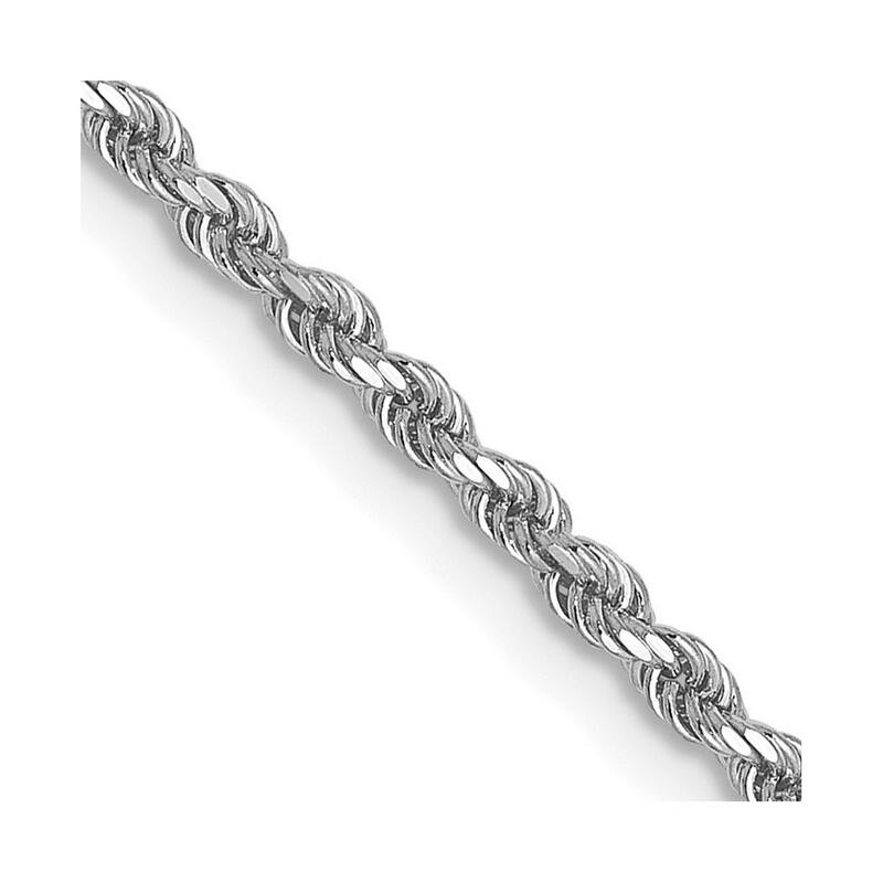 Curata 10k White Gold Solid Polished Lobster Claw Closure Valu plus 1.5mm Sparkle Cut Chain Bracelet 7 Inch