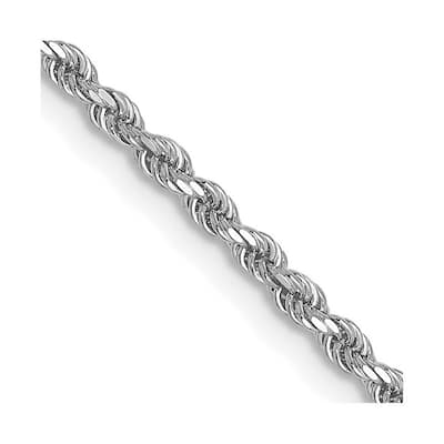 Curata 10k White Gold Solid Polished Lobster Claw Closure Valu plus 1.5mm Sparkle Cut Chain Bracelet 7 Inch