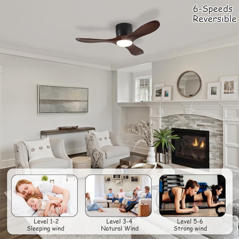 42-inch Ceiling Fan with Light and Remote Control, Reversible DC Motor