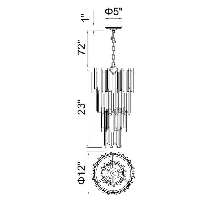 Deco 4 Light 12in Medallion Gold Down Mini Chandelier - Medallion Gold