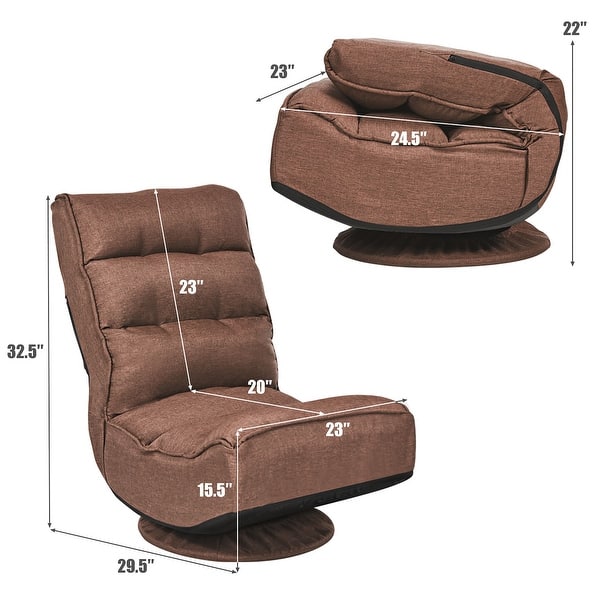 Costway Gaming Chair Fabric 6-Position Folding Lazy Sofa 360 Degree - See Details