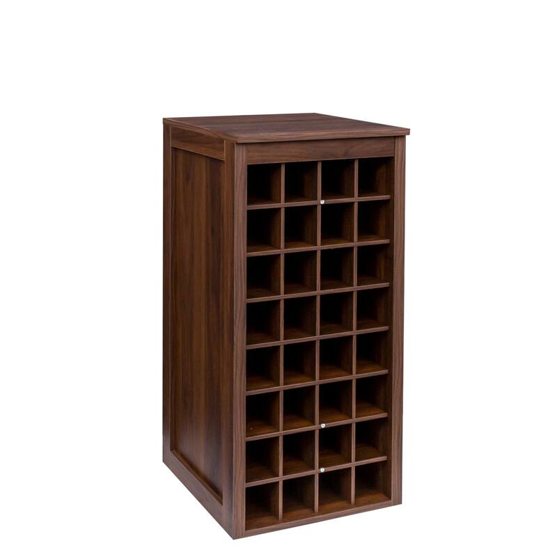 Roomfitters Modular 32-Bottle Wine Cabinet, Modern Buffet and Bar Storage Organizer for Dining or Living Room