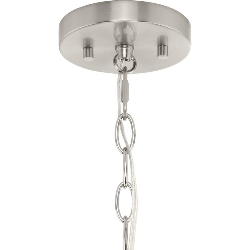 Goodwin Collection 13 in. Two-Light Brushed Nickel Modern Farmhouse Semi-Flush Mount Convertible - 13 in x 13 in x 9.87 in