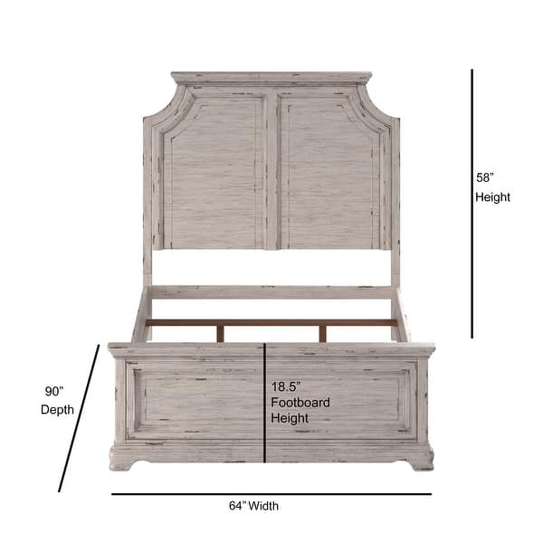 dimension image slide 0 of 4, Palisade 4-Piece Antique White Bedroom Set by Greyson Living