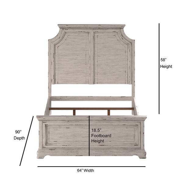 dimension image slide 4 of 5, Palisade 6-Piece Antique White Bedroom Set by Greyson Living