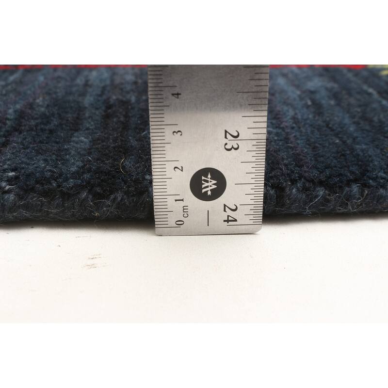 ECARPETGALLERY Hand Loomed Kashkuli Gabbeh Dark Navy Wool Rug - 3'1 x 4'8