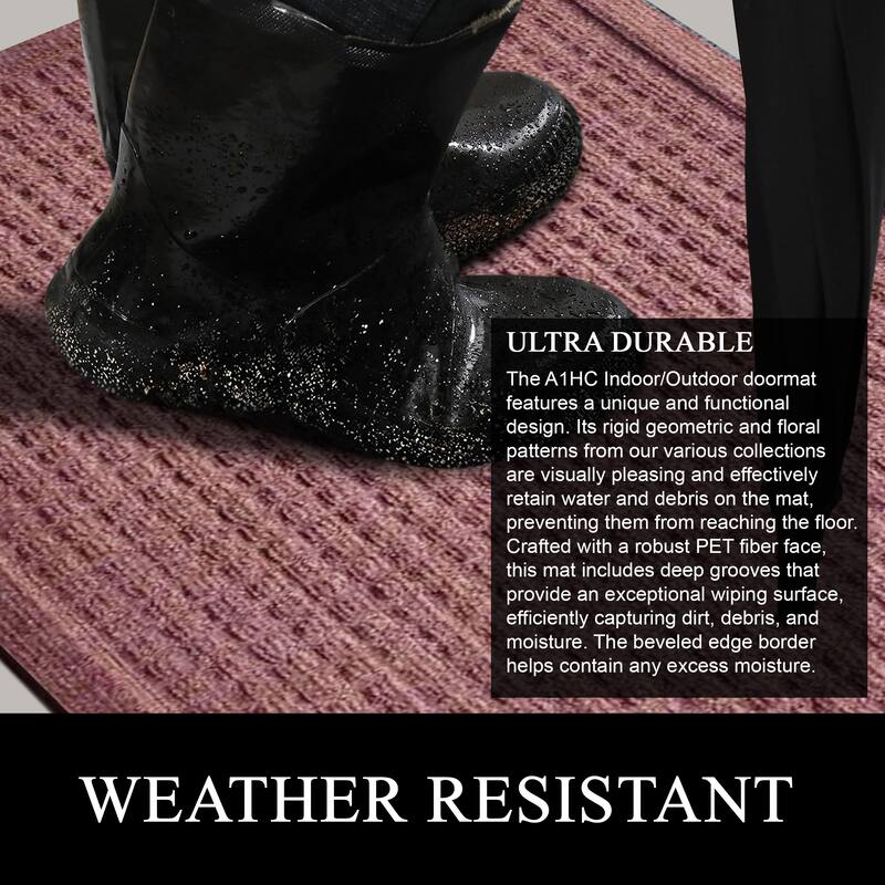 A1HC New All Weather Superior Dirt and Moisture Absorbing Polypropylene Door Mat with Non-Slip Backing for Inside Outside Use