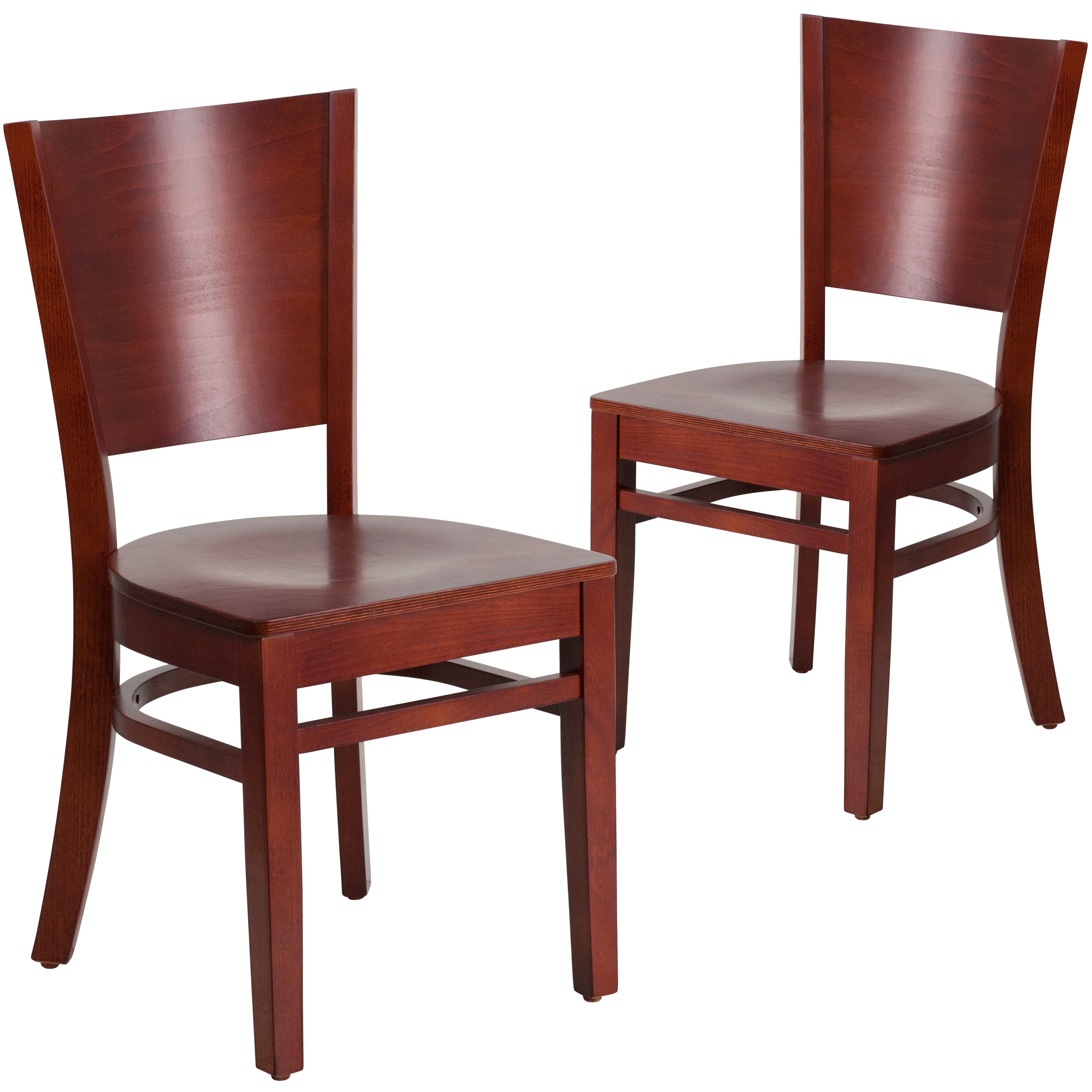 2 Pack Solid Back Wooden Restaurant Chair - 17.25"W x 20.5"D | eBay