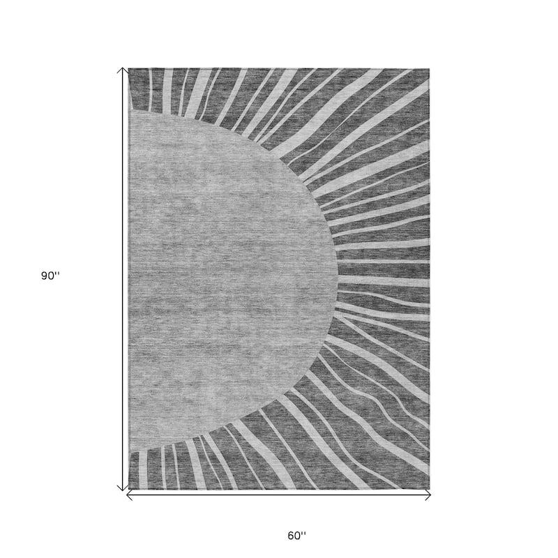 HomeRoots Abstract Transitional Rectangle Outdoor Rug