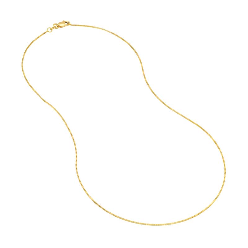 Curata 10k Yellow Gold 0.73mm Box Chain Necklace (Lobster)