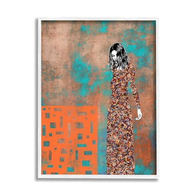 Stupell Modern Female Portrait Abstract Collage Bold Shapes Framed Wall Art - Multi-Color
