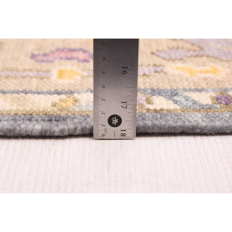 ECARPETGALLERY Hand-knotted Modern Oushak Charcoal Wool Rug - 3'7 x 5'6