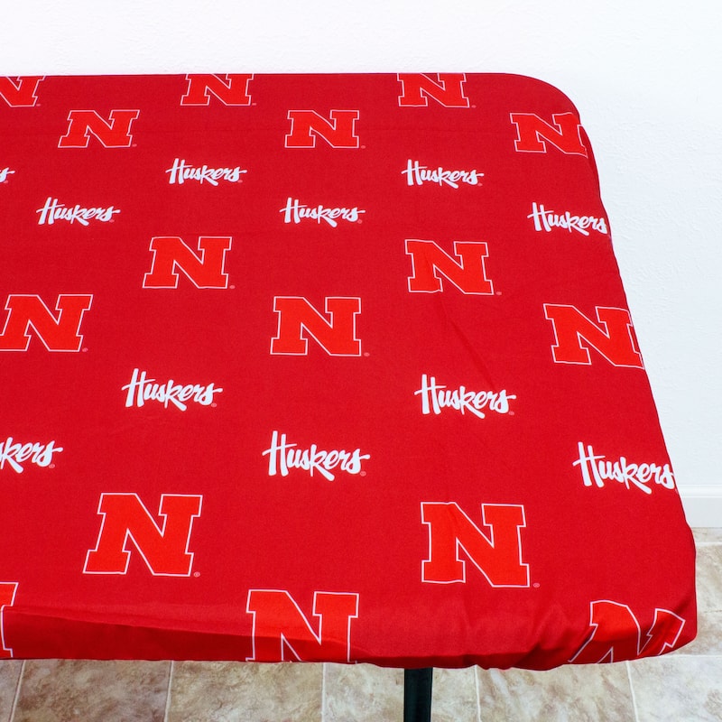 Nebraska Cornhuskers Tailgate Fitted Tablecloth, 33" x 33", Card Table