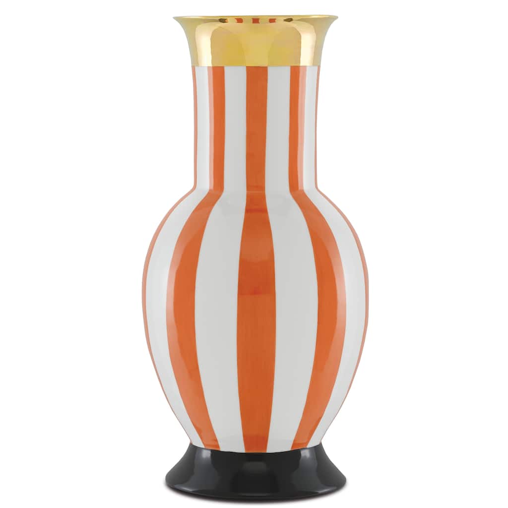 Currey & Company De Luca Coral Stripe Large Vase