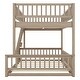 preview thumbnail 16 of 15, Solid Pine Wood Full XL Over Queen Bunk Bed with Ladder & Guardrails