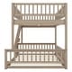 preview thumbnail 10 of 11, Walnut Full XL over Queen Size Bunk Bed with Ladder & Guardrails