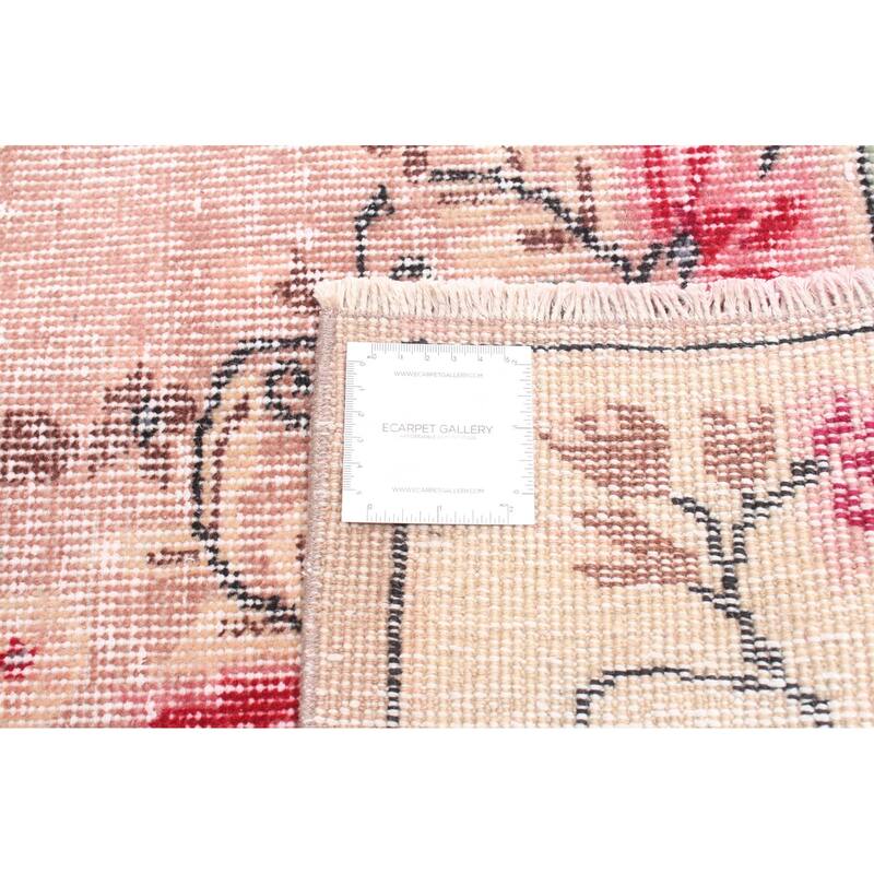 ECARPETGALLERY Hand-knotted Melis Vintage Coral, Pink Wool Rug - 6'11 x 9'9