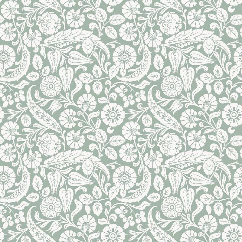 Cordelia Green Baroque Blooms Wallpaper