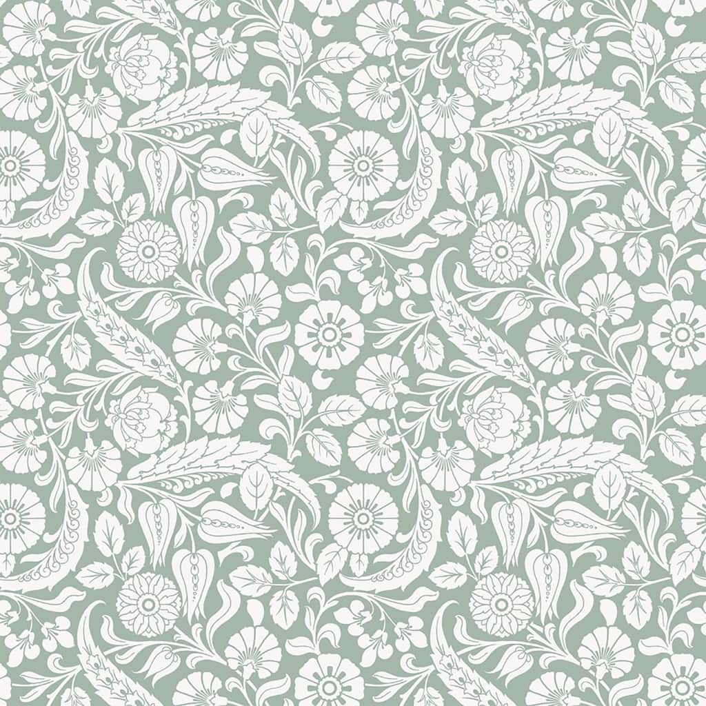 Cordelia Green Baroque Blooms Wallpaper