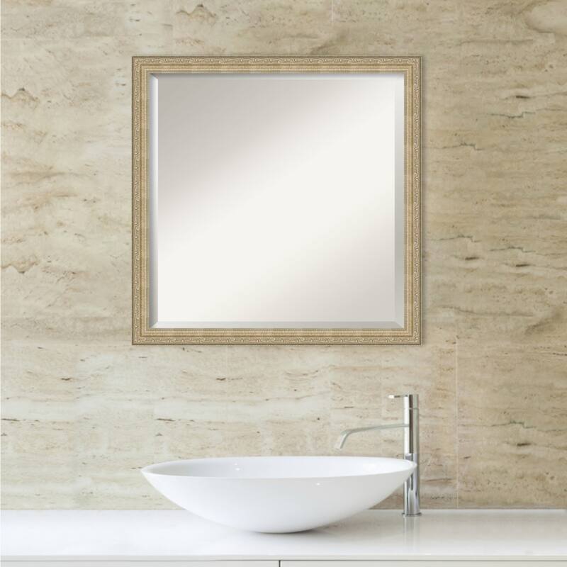 Beveled Bathroom Wall Mirror - Paris Champagne Frame - Paris Champagne