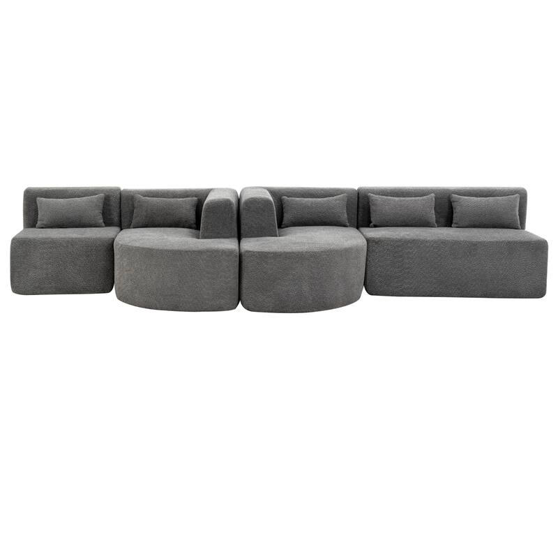 143.7inch Upholstered Sofa Free-combined Sofa Couch
