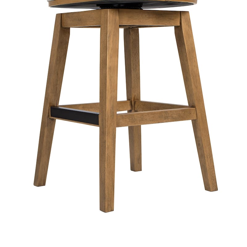 Bahama 26" Cane Rattan High-Back Swivel Counter Height Bar Stool