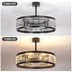 preview thumbnail 3 of 79, 20"/28" Modern 3/5/7-Blade Caged Crystal Ceiling Fan with Light Kit and Remote