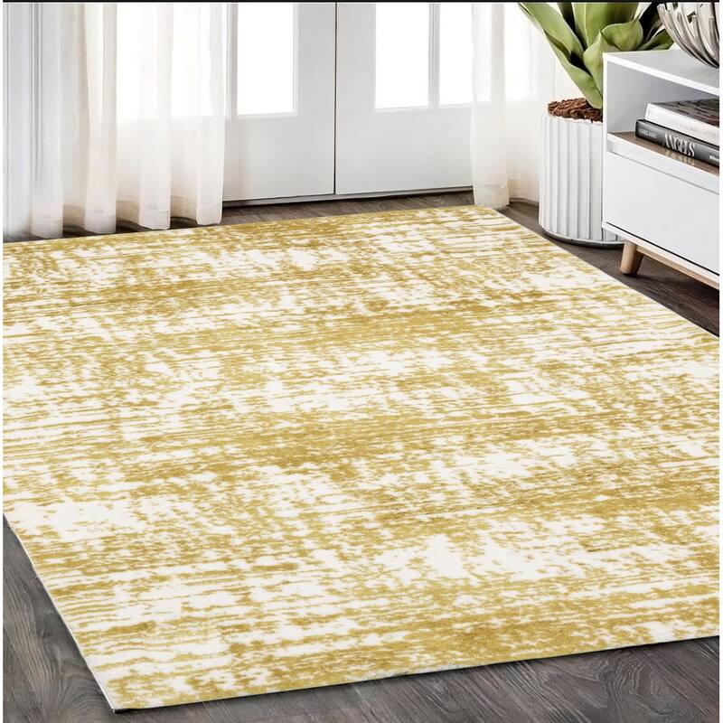 HomeRoots Abstract Industrial Runner Area Rug - 90.55 in. x 62.99 in.  x 0.98 in.