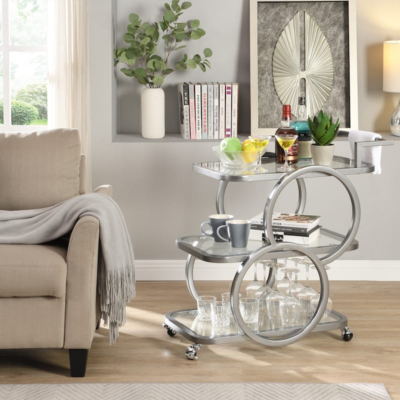 Metal Bar Cart Silver Bar Carts for the Home