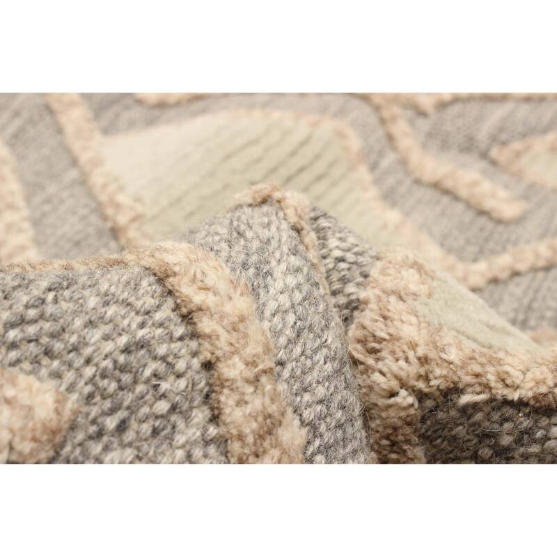 ECARPETGALLERY Hand-knotted Tangier Grey Wool Rug - 5'3 x 7'4