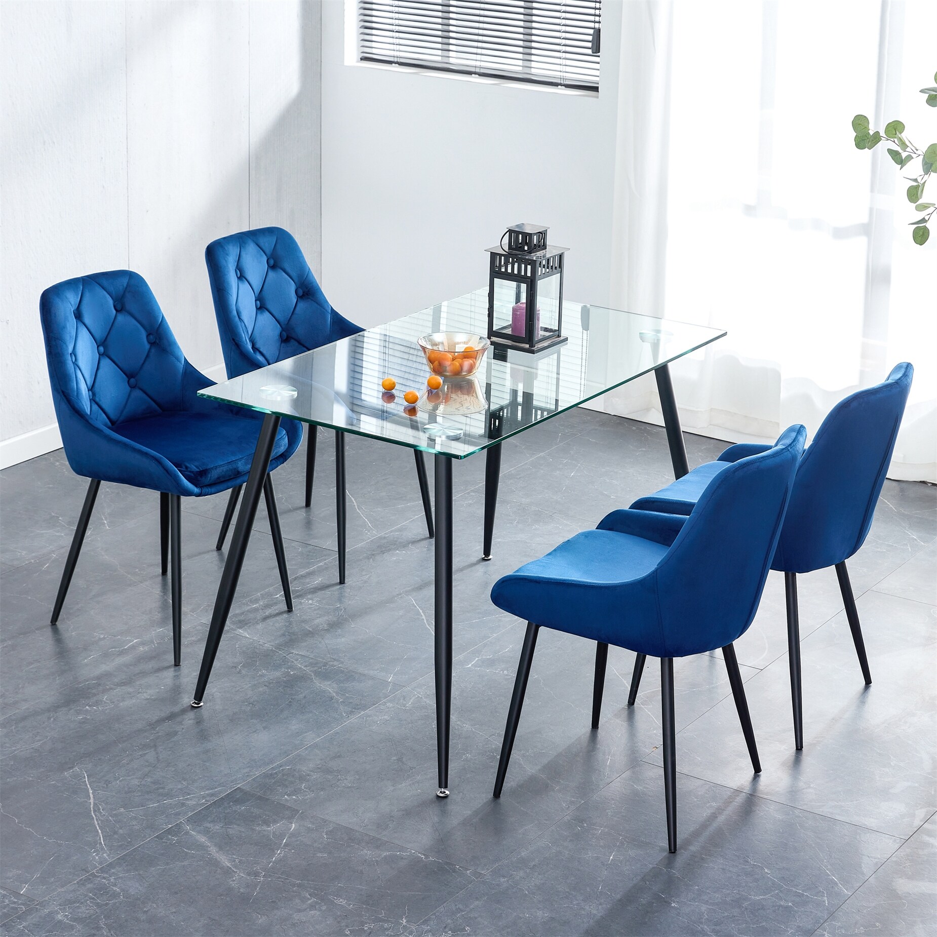 Velvet dining chairs store with black legs