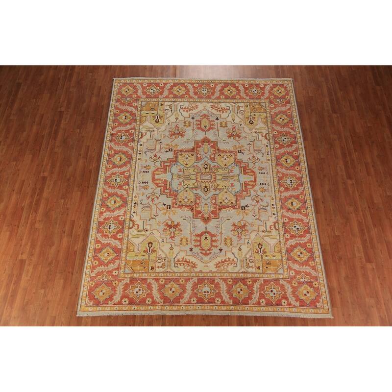 Heriz Serapi Vegetable Dye Area Rug Handmade Wool Carpet - 8'0"x 10'2"