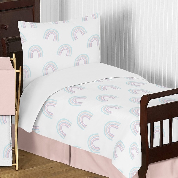 Sweet Jojo Designs Girl Toddler Bedding Set Rainbow Multicolor 5pc