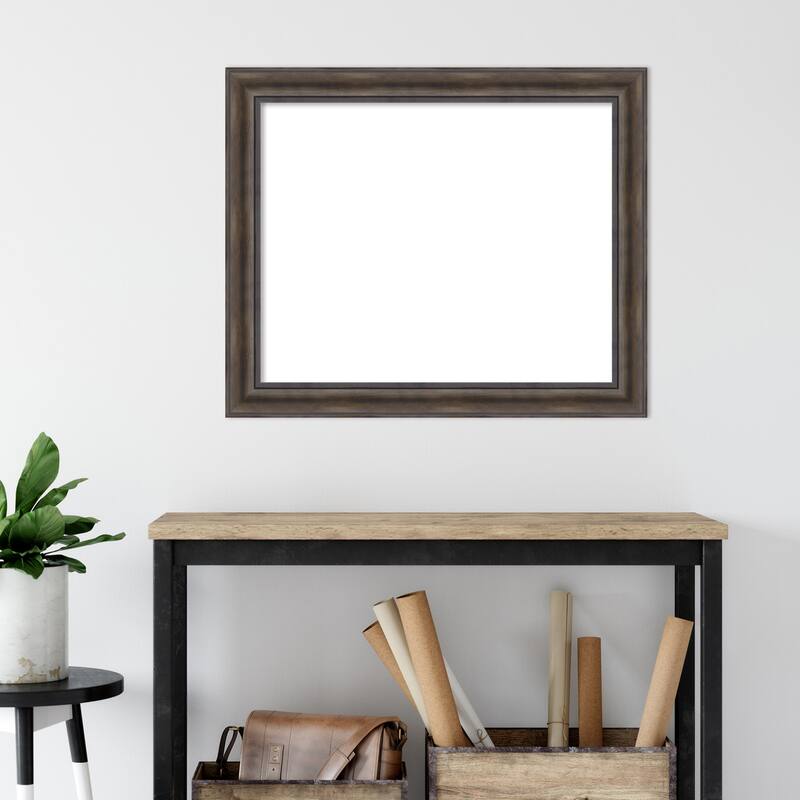 Amanti Art Rustic Pine Black Framed Dry Erase Magnetic Board