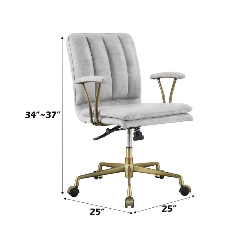 Leather Executive Office Chair, Upholstered Work Chair with Wheels, Computer Desk Chair with Adjustable Height - N/A