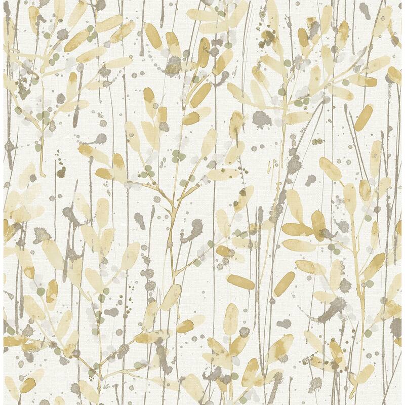 Scott Living Leandra Yellow Floral Trail Wallpaper