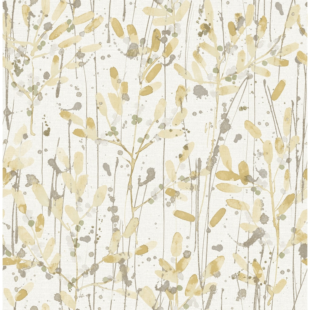 Scott Living Leandra Yellow Floral Trail Wallpaper