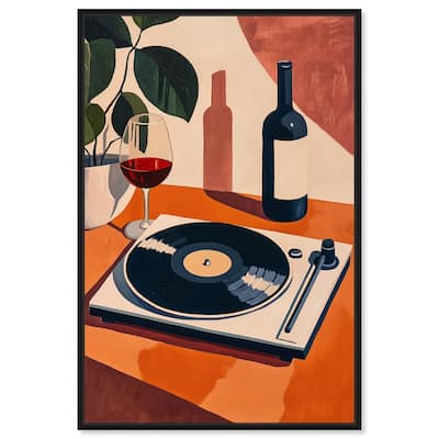 Vinyl and Wine Canvas by Art Remedy